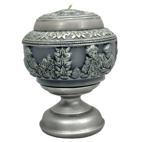Talowick Candle Factory Vintage Carved Candle With Pedestal
